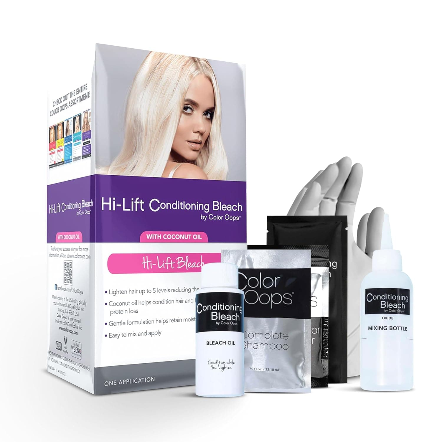 Color Oops hair color remover bottle showing product for safe hair color removal