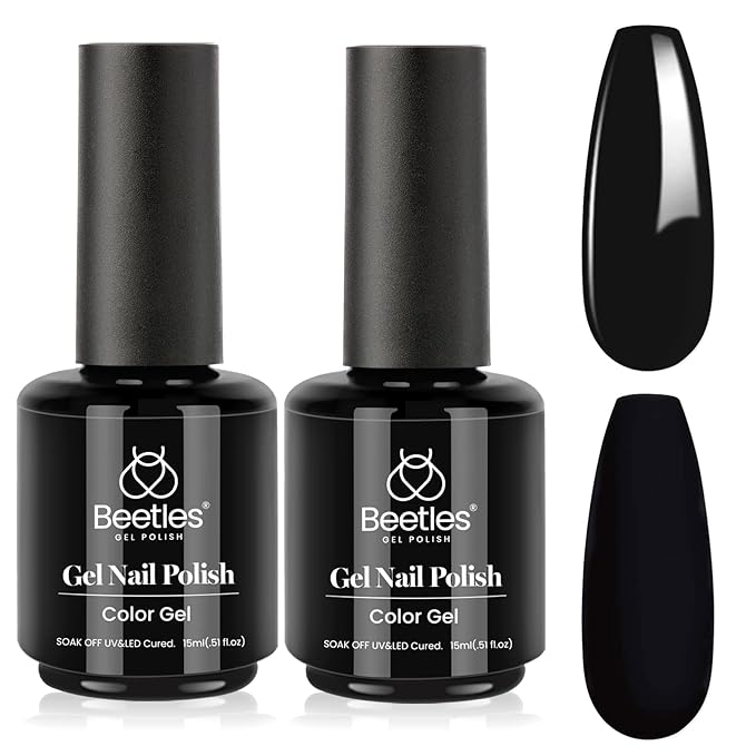Beetles Halloween gel polish black 2-pack Long Nights Collection 15ml bottles