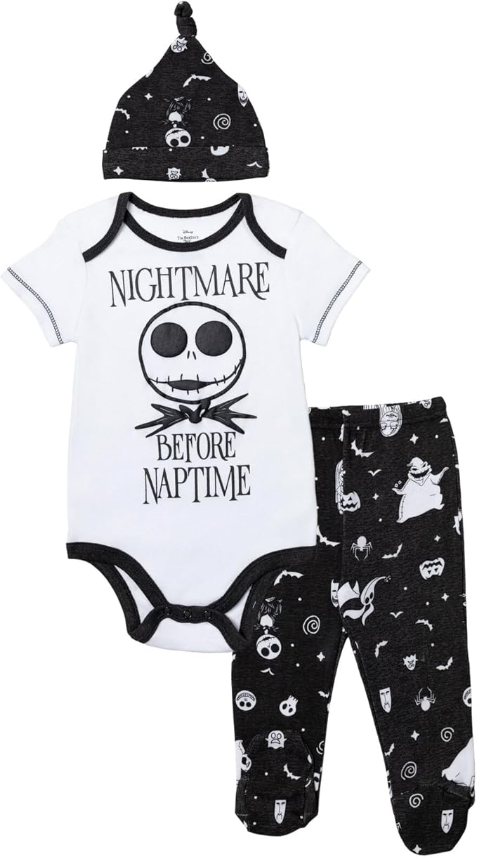 Disney Nightmare Before Christmas baby Halloween pajamas 3-piece outfit set