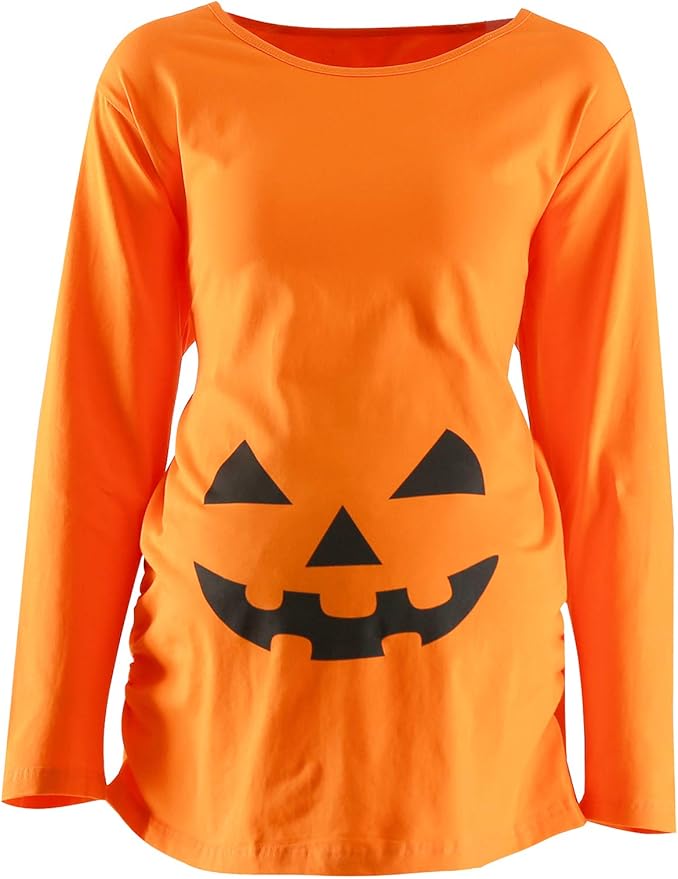 Maternity Halloween skeleton x-ray pregnancy shirt showing baby