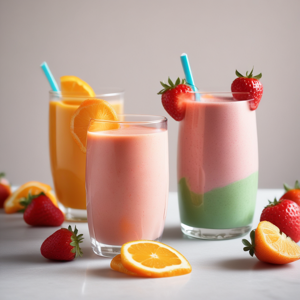 Strawberry-orange Julius variation next to classic orange version